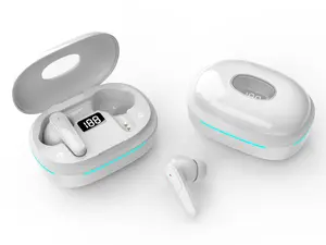 True Wireless Bluetooth Headphones LED Screen Displays Battery Level New Wireless 5.4 Touch Control Ultra-long Standby Time Stereo Surround Sound Unisex Game, Voice Call, Work, Listen To Music, Leisure Headphones Convenient And Compact Fashionable White