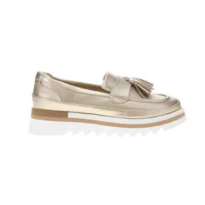COCONUTS by Matisse Womens Tess Lug Sole Platform Loafers Casual - Gold