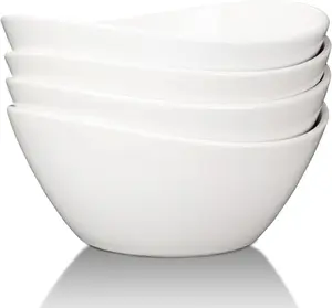 42 OZ Large Soup Bowls Set of 4 - White Ceramic Bowls for Kitchen, Deep Bowls for Cereal, Salad, Pasta, Fruits, Ramen, Dishwasher & Microwave Safe