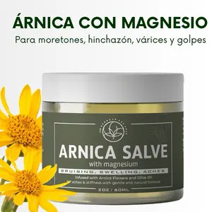 Organic Arnica Salve with Magnesium for Bruises Injuries Surgery Swelling Recovery Hydrating Therapeutic Handmade with Arnica Montana Flowers & Lavender Oil  Body Care