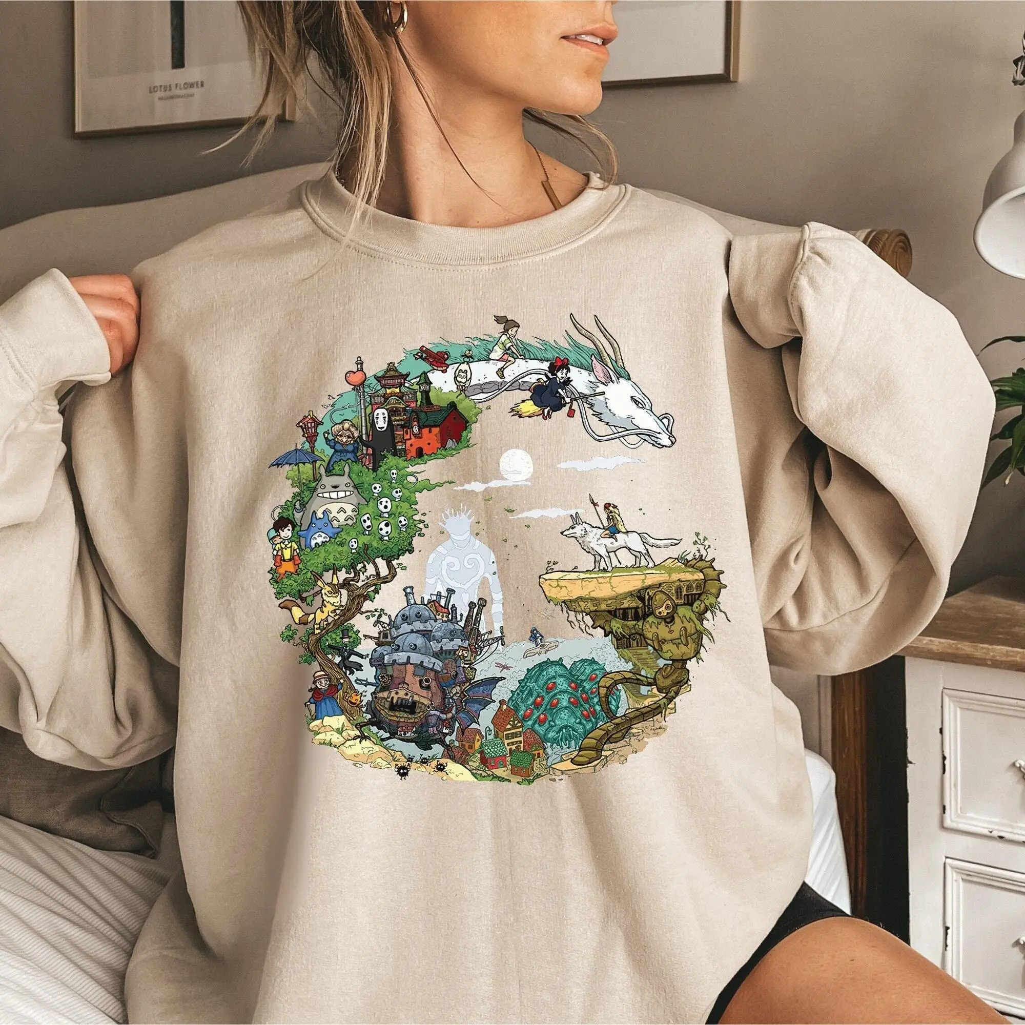 Spirited Away Studio Ghibli Sweatshirt Hayao Miyazaki Ghibli Totoro Shirt Gift Ghibli No Face Shirt Howl's Moving Castle Shirt Calcifer T-shirts, Sweater, Hoodies – Suitable for All Genders