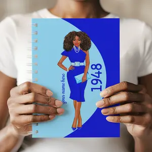 Zeta Amicae 1948 Personalized Planner - Custom Finer Friend Spiral Notebook, Royal Blue & Sky Blue Sorority Sisterhood Gift with Name