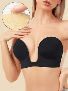 1Pc Of Invisible Adhesive Push-Up Bras Suitable For A-D Cup Full Bust Shapes, Strapless Backless Elegant Bra For Enhancing Bust, Ideal For Evening Gowns And Camisoles