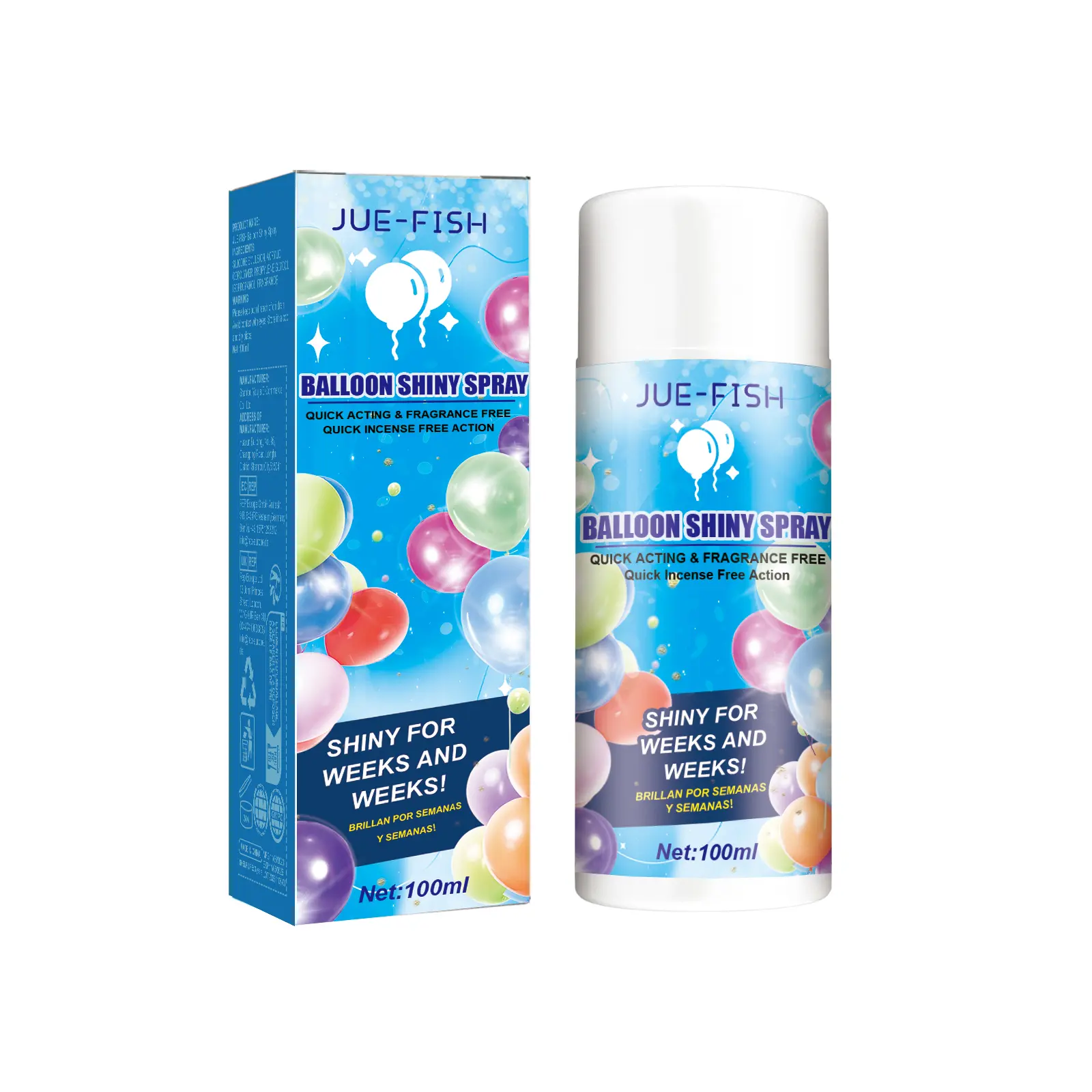 Jue-Fish Silicone Aerosol Balloon Spray - Long-Lasting Gloss, Anti-Oxidation, Anti-Fade for Party Supplies, Festival & Home Party Scenarios Surface Shine Enhancement, Festival Party Supplies