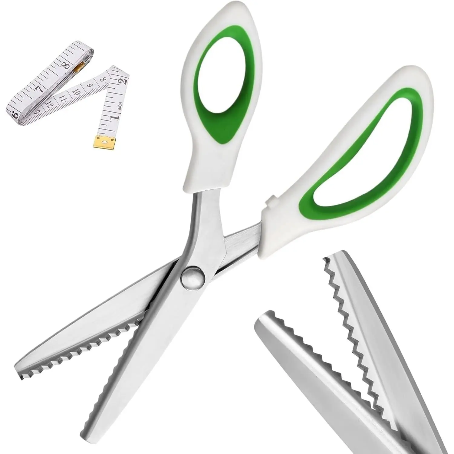 9 in Professional Unisex Pinking Shears, Portable Handheld Zig Zag Edge Scissors for Dressmaking, Fabric Cutting, Craft Paper, DIY Enthusiasts, Leather, Free Delivery on Eligible Purchases
