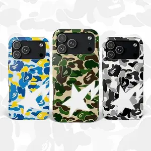Bape Protective Camo Streetwear Protective Touch Phone Case Suitable for iPhone 17-11 Pro Max/Plus and Samsung Galaxy S22-25