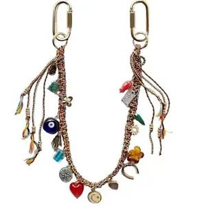 Chain Beaded Rope Braided Keychain for Handbag Purse Backpack Accessories for Bag Purse Accessories for Women Keychain Wristlet Strap