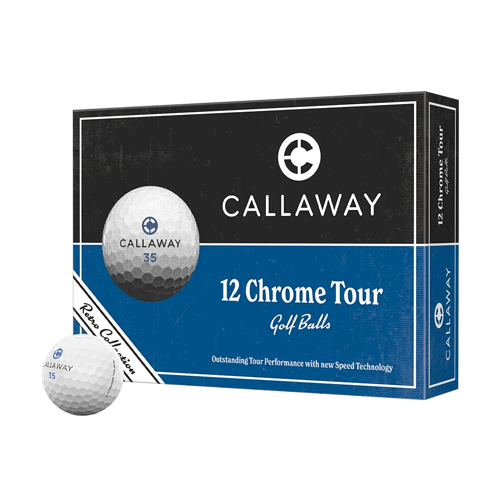 Callaway Golf Chrome Tour Retro Golf Balls in White Callaway Golf Chrome Tour Retro Golf Balls in White