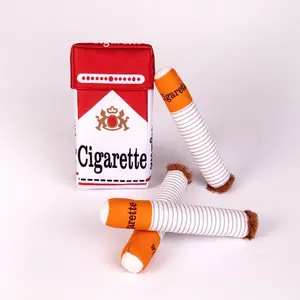 Cigarette Box Design Dog Toy, 1 Set Funny Interactive Giggle Sound Plush Dog Toy, Puppy Chew Toy, Dog Teething Toy, Pet Accessories