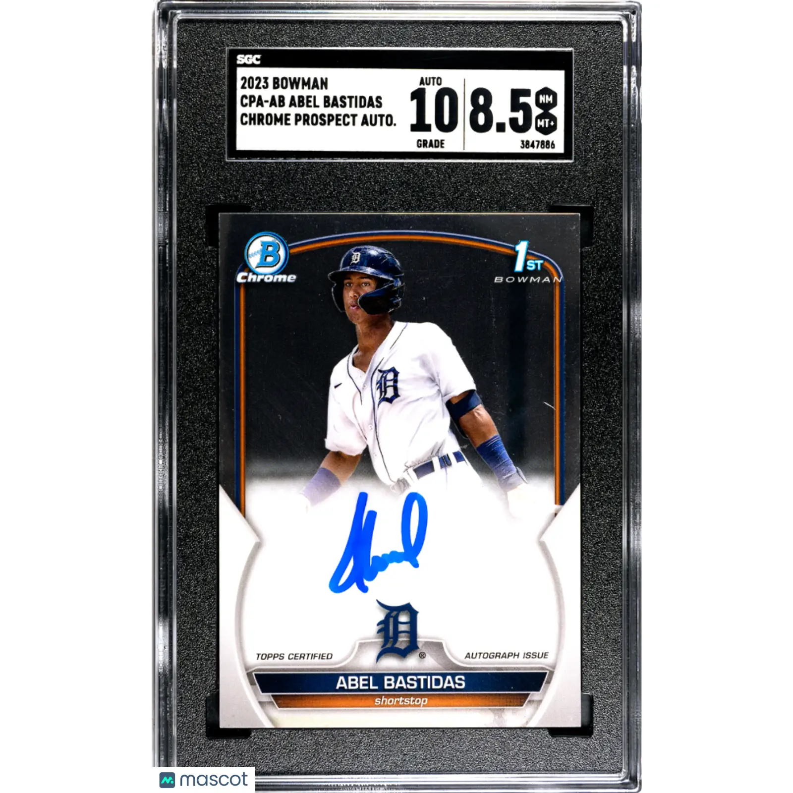 Abel Bastidas SGC 2023 Bowman #CPA AB CHR. Pros. Autograph 8.5 Auto 10
