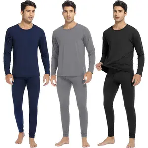 Men’s thermal underwear set (3 sets), fleece-lined long johns, thermal base layer set for men, cold winter