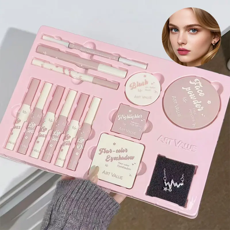 Colorful Makeup Set Containing Concealer Highlighter Lipstick Eyeshadow Brow Pen Multi-Function Cosmetic Kit for Daily Use Beauty Sets