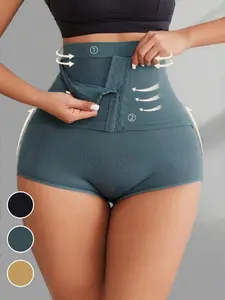 1 Count Women's Compression Shapewear Abdominal Bottoms, High Waist Tummy Control Butt Lifting Shapewear Shorts, Adjustable Row Hook Closure Shaper Panty, Tummy Tuck Briefs, High Waist Girdle, Suitable For Various Occasions, Training