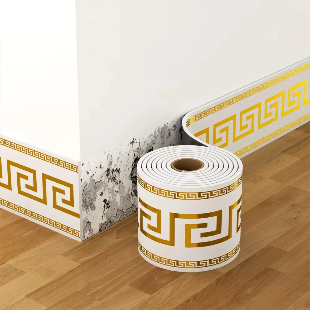 500CM wall bottom sticker, wall decoration sticker, self adhesive waterproof, anti-collision wall sticker, simulated marble pattern, suitable for Home, bedroom, living room, kitchen anti-collision strips