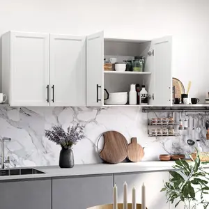 24'' Aesthetic Wall Storage Cabinet with Matte Black Handles & Genuine Metal Hardware for Kitchen Laundry Modern Design Furniture Organization,kitchen cabinets