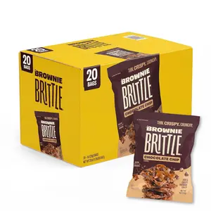 Brownie Brittle – Original Chocolate Chip Thin and Crispy Sweet Snacks (Pack of 20, 1 oz), Rich Gourmet Brownie Bites Dessert
