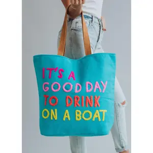 Blue Drink On A Boat Tote