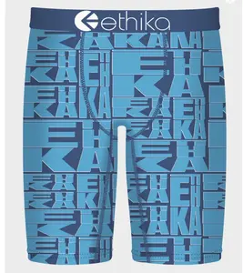 Men's Soft Stretch Stacked Boxer Briefs - Spandex Fabric, Print Design for Day Wear