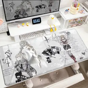 Death Note Anime Gaming Mouse Pad, 80x30CM Lock Edge Non-Slip Thick Extended Desk Mat, Misa Amane & Light Yagami E-Sports Keyboard Mat for PC Laptop Gamers