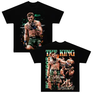 Conor McGregor The King Is Back Shirt, Double Sided Graphic Tee, UFC 329 Vintage MMA Fighter T-Shirt, The Notorious Irish Fighter Fan Merch, Former Champion Fight Night Shirt, UFC Fan Gift