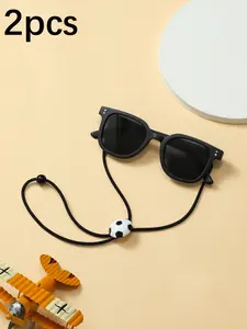 Unisex Kids Square Sunglasses, Outdoor Protection, Durable Lightweight, Perfect for Travel/camping/sports, 2 Pieces