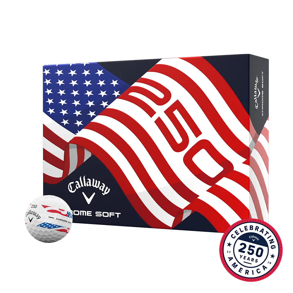Callaway Golf Chrome Soft USA Stripe Golf Balls in White