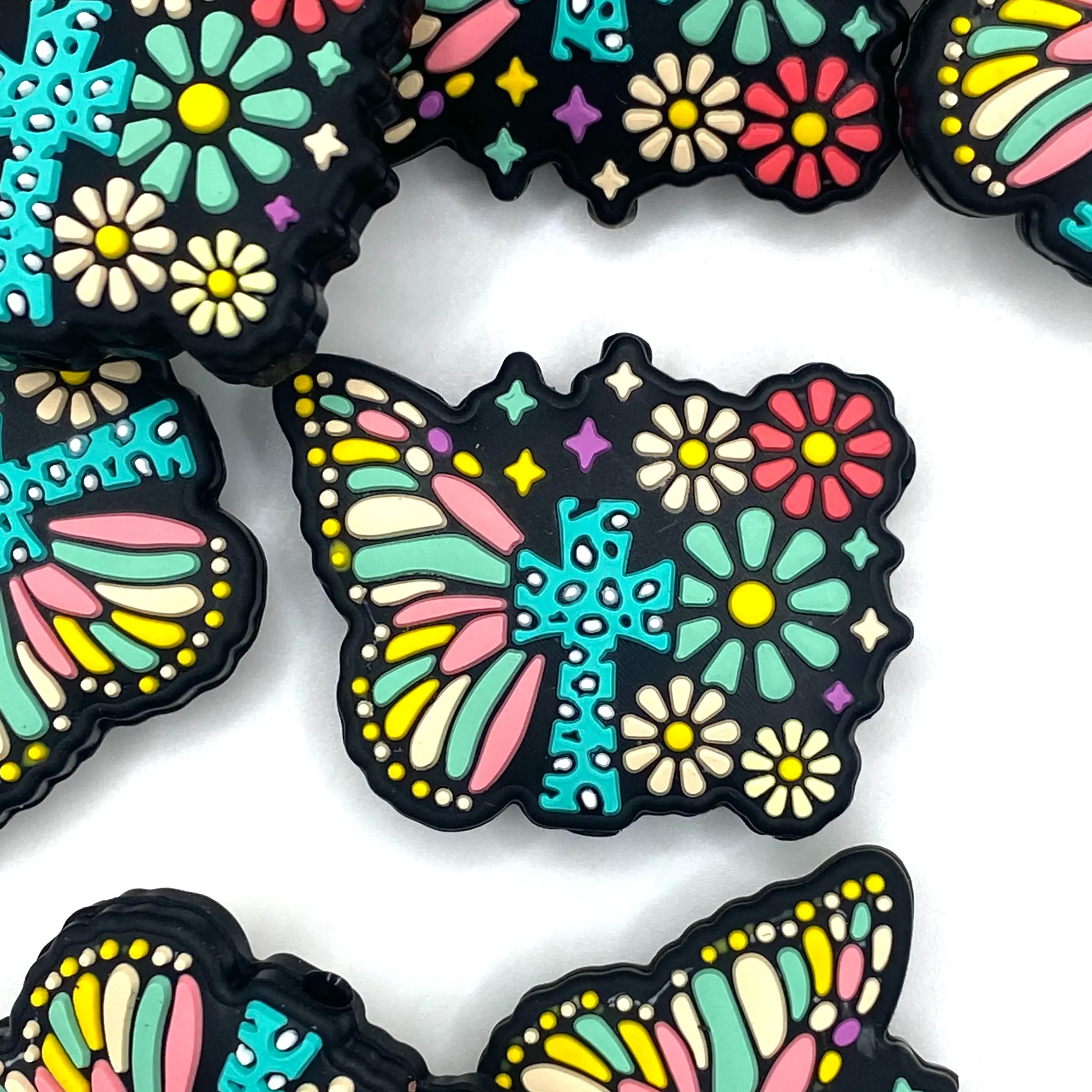 1pc Butterfly Cross Focal Beads | Christian Cross Craft DIY Butterflies Beaded Pens Supplies