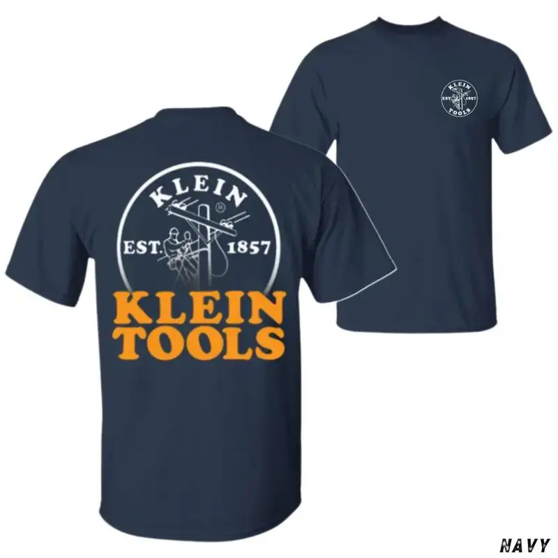 Klein Tools Est 1857 T-Shirt, Lineman Utility Pole Graphic, Perfect Gift for Electricians and Tradesmen, Blue Collar Tee, Fashion For All