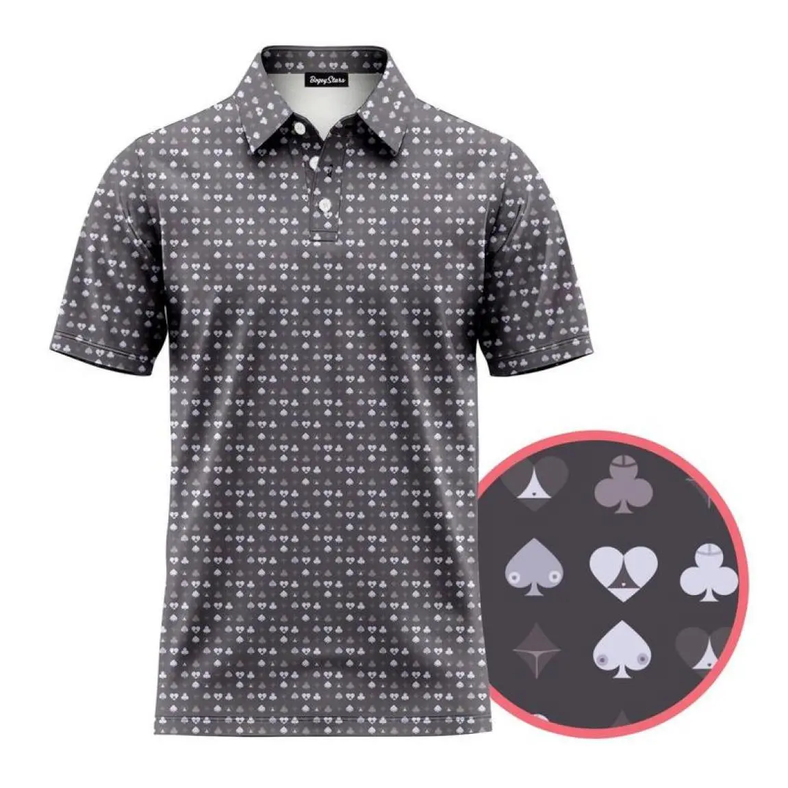 Destination Print Polo Shirt for Men – Casual Golf & Daily Wear