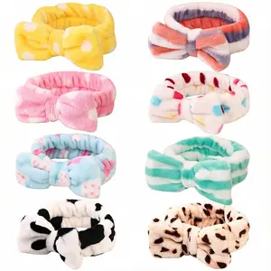 8 Pack Spa Headbands for Women, Soft Bow Headband for Washing Face, Skincare, Salon & Makeup, Bulk Spa Party Favors, Ideal Stuffers for Teen Girls