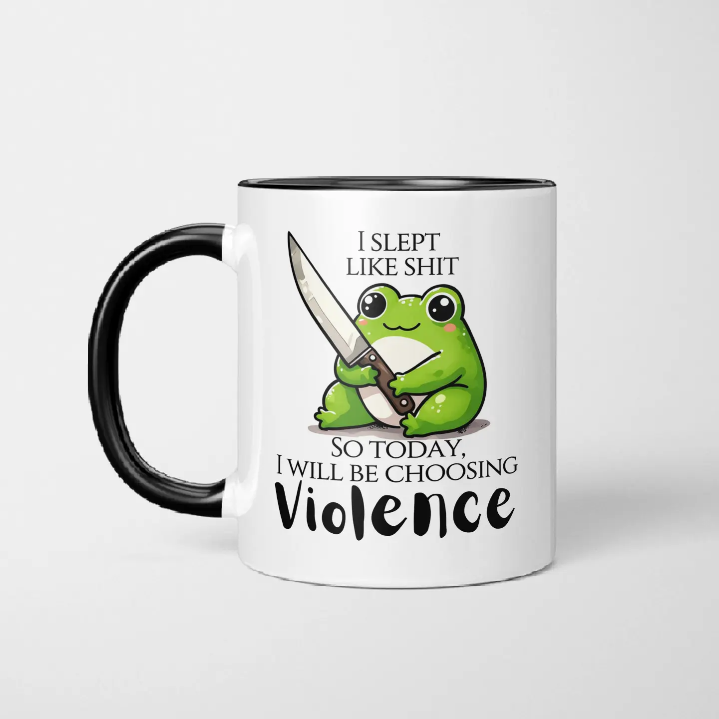 Kawaii rude trendy frog coffee mug, Ceramic black or white mug offensive gift for gen z millennials, Office mug sarcastic gag gift, 11oz Funny Tumblers Drinkware, Funny Accent Mug, Ceramic Mugs