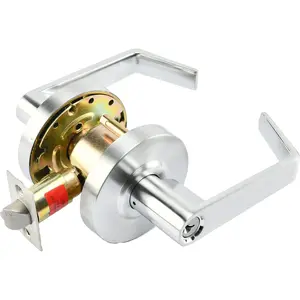 Commercial Lever Door Lock - Heavy-Duty Locking Door Handle, ADA Door Handles, Cylindrical Lever Lock, Non-Handed Grade 2 Industrial Door Handle, 26D Satin Chrome, Entrance w/Clutch