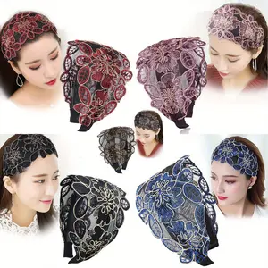 Set Of 5 Wide Hard Headband with Teeth for Women Hair Band Cloth Fabric Hair Hoop Accessories Fashionable Wide-edged Headband