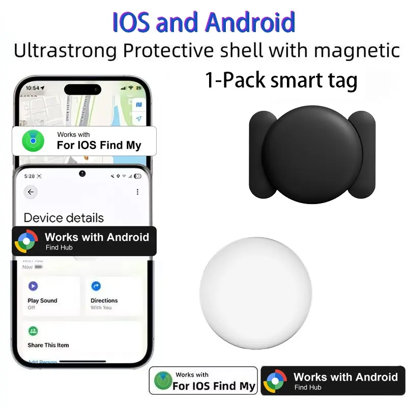 1/3/5PCS Dual System Global Tracking Smart GPS Trackers for iOS and Android, Magnetic Protection Case, No Monthly Fee, Replaceable Battery, for Car, Bike, Motorcycle, Backpack, Luggage