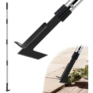Crack Weeder Tool with Long Handle - 2 in 1 Weed Crack Remover Tool Gardening, 60" Manual Crevice Weeding Tools L-Shape Weed Puller for Sidewalk Driveway Paver Patio Yard Garden