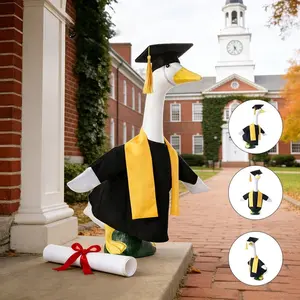 23 Inch Porch Goose Graduation Set, Includes Tassel Bachelor Cap, Gown Dress & Belt, Outdoor Garden Decoration Gift, Party Decoration