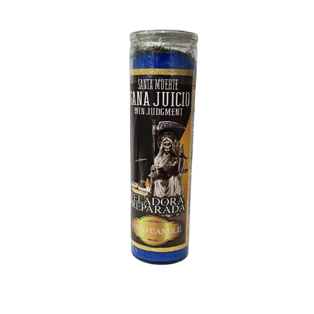 Fixed Santa Muerte "Win Judgment" Aromatherapy Candle - Blessed Oils, Blessed Herbs, Non-Toxic Scent, For Legal Battles, Court Documents, Enhance Success Chances - Home Decor Aromatherapy Light Veladora Gana Juicio, Immigration