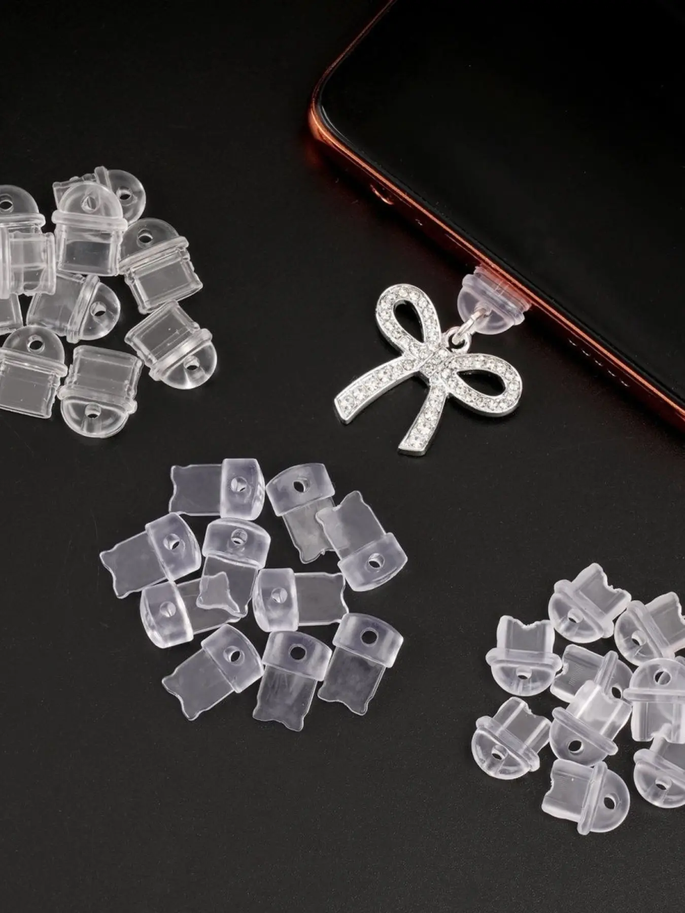 DIY Dust Plug Transparent Anti Dust Protector Caps, Dust Cover Charge Port Dustplugs For IOS/Micro USB/Type C Port Protection Stopper Dustproof Design Covers