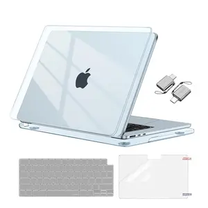 MOSISO Hard Shell Case for MacBook Air 15 inch 2025-2023 M4 M3 M2 A3241 A3114 A2941 Slim Shockproof Anti-Scratch Cover with Keyboard & Screen Protector Type-C Adapter