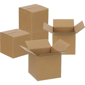 5X5X5 inches, 10/30/50 pcs kraft corrugated cardboard boxes for small business, mailing, moving, packaging and storage Cartons