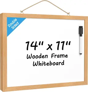 MaxGear Double-Sided Dry Erase Board 11"x14" Small White Board for Wall Magnetic Hanging Whiteboard Vintage Wooden Framed for School Room Office