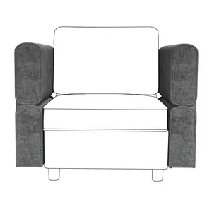 Chenille Adjustable Armrest Module for Modular Sectional Sofa – 90°-180°, Pair of Gray Couch Armrests for Sleeper Sofa