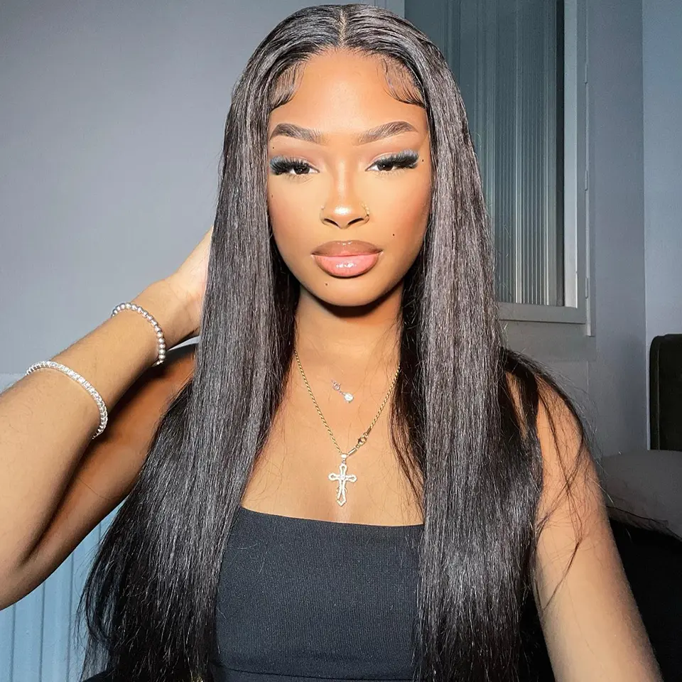 [M CAP ]Yawawe hair Wear And Go Malaysia Straight Lace Front Wig Pre Bleached Knots 6x9 Lace Glueless Wig Human Hair Pre Cut PrePlucked