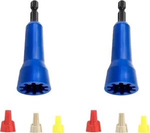 Wire Twisting Tool,Wire Nut Twister,2PCS Blue Ideal Electric Wire Nut Twister for Drill,Connector Driver With 1/4" Chuck,Enhanced Wiring Efficiency