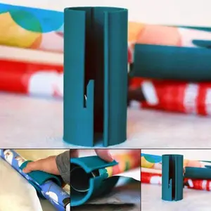 Wrapping Paper Cutter for Christmas Gift Wrap Cutter Tool Tube and Birthday Paper Gift Wrapping Paper Roll Cutter Easy Sliding Crafting Trimmer Slicer