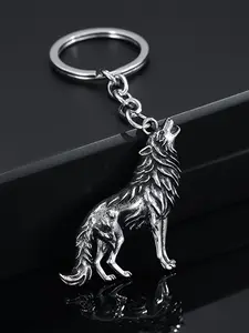 1/20pcs Retro Wolf-Shaped Keychain Accessory, Fashionable Zinc Alloy Keychain, Keychain Pendant, Stylish Men's Car Keys & Bag Decoration, Mens Key Accessory, Key Organizer Attachment, Durable Keychain