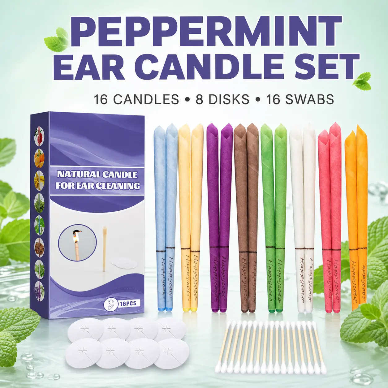 Jaysuing Aromatherapy Ear Candle Set, Natural Beeswax Ear Candles for Home SPA, Stress Relief & Relaxation, At-Home Ear Care Tool Kit