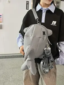 Men's and women's backpacks, fashionable shark large-capacity school backpacks, suitable for casual street wear summerwins