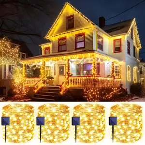 Outdoor Solar String Lights, 400LED 160ft Bright Solar Lights, Fairy Lights for Tree Garden Party Wedding Outdoor Decoration (2 Pieces in 1 Pack)