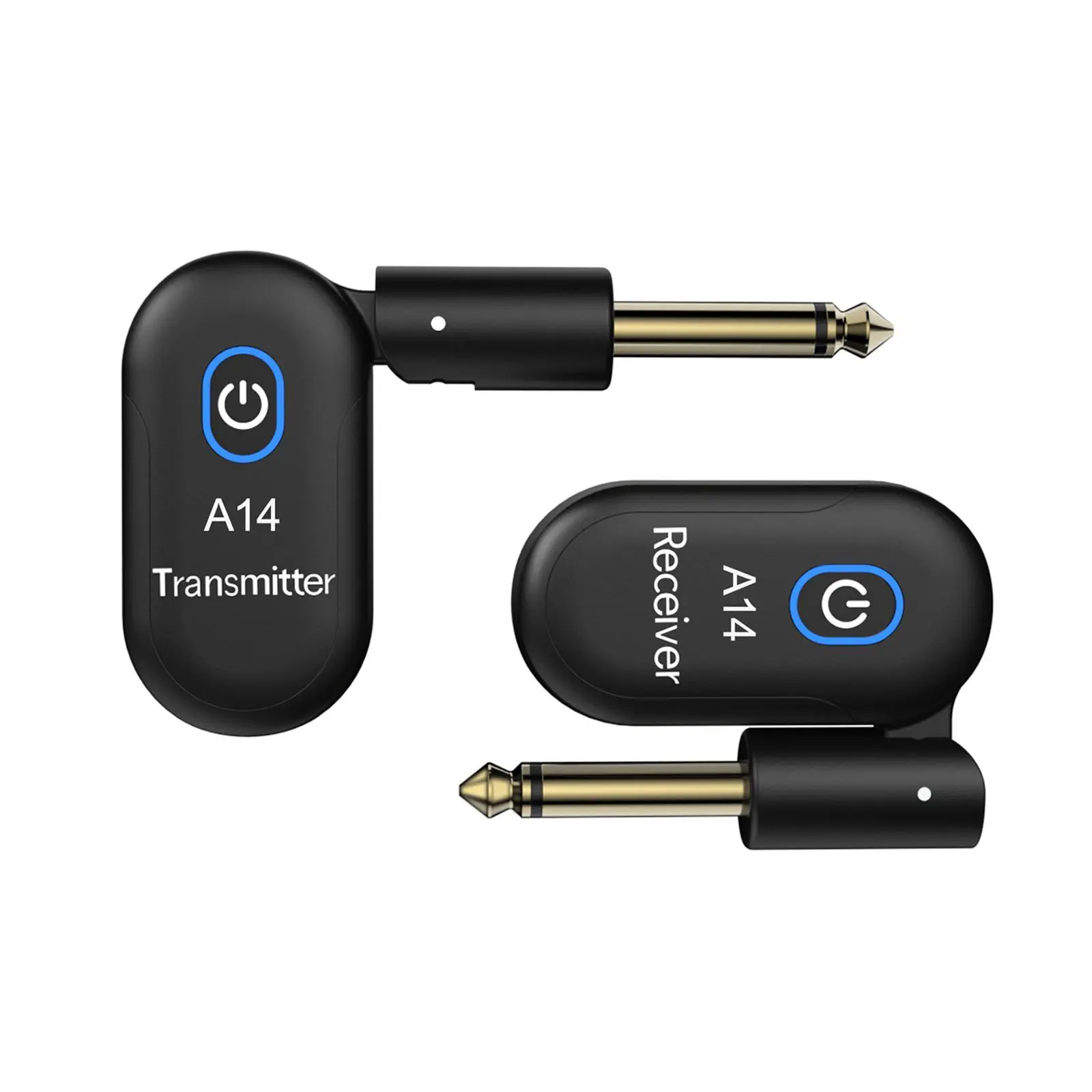 2.4GHz Mini Wireless Guitar System Rechargeable Audio Stereo Jack Wireless Transmitter Receiver Set for Guitar Bass Electric Instruments,Over 30m/100 Feet Transmission,90°Rotatable